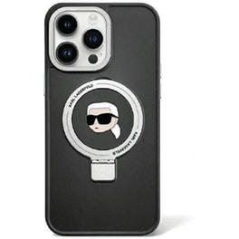 Θήκη Apple iPhone 15 Pro Max - Karl Lagerfeld Karl And Choupette Magsafe Ring Stand - Μαύρο