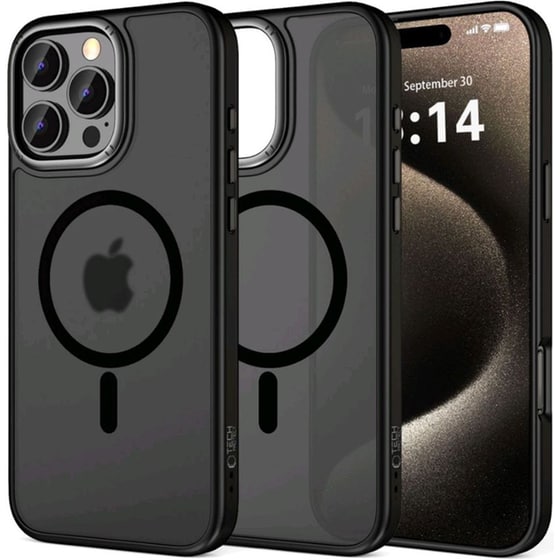Θήκη Apple iPhone 16 Pro Max - Tech-Protect MagSafe με Μεταλλικό Πλαίσιο Κάμερας - Matte Black / Gunmetal (5906302311200) image 0