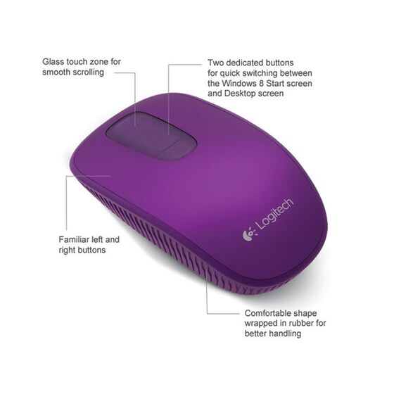 Ασύρματο Ποντίκι Logitech Zone Touch T400 Wild Plum image 4