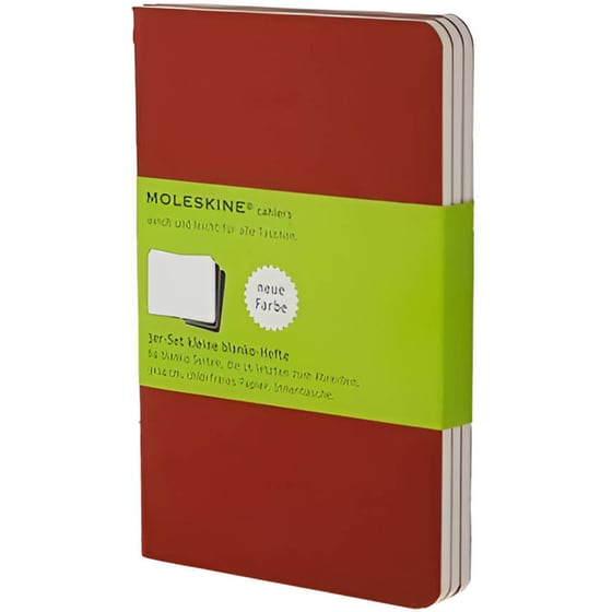 Σημειωματάριο Moleskine Plain Cahier Κόκκινο Small (3 Τεμάχια) image 0