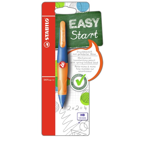 Μηχανικό Μολύβι Stabilo Easyergo για Δεξιόχειρες 1.4 mm HB Πορτοκαλί/Μπλε image 1