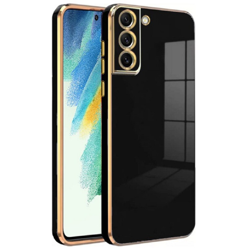 Θήκη Σιλικόνης Samsung Galaxy S21 FE 5G - Bodycell Gold Plated - Μαύρο