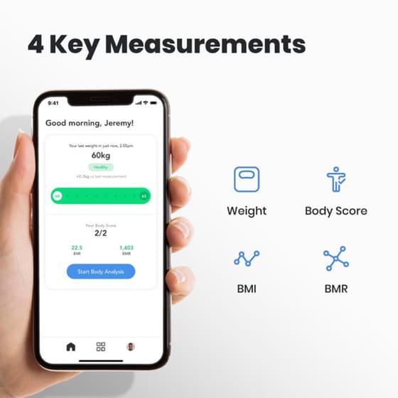 Ζυγαριά Σώματος Noerden Bimi Smart Bluetooth Scale 4 Μετρήσεις Λευκό image 4