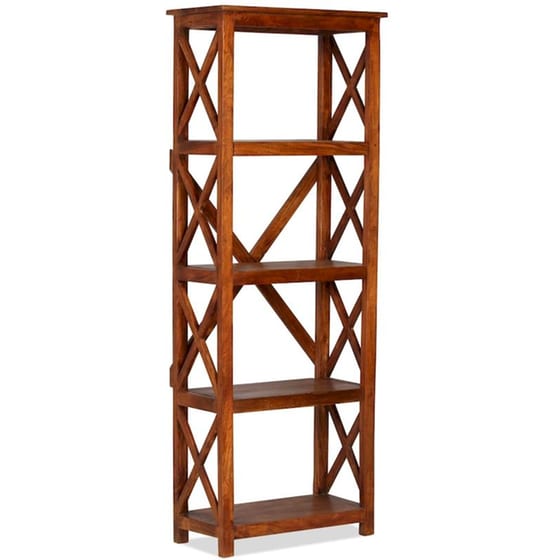 Βιβλιοθήκη VidaXL από Μασίφ Ξύλο Ακακίας 60x30x160 cm - Καφέ image 0