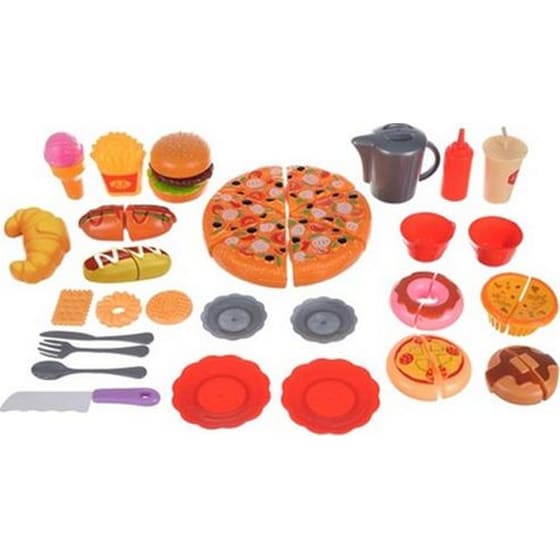 Σετ Παιδικά Kruzzel Fast Food 42 Τεμαχίων Με Μαχαιροπίρουνα, Με Velcro, 21x21x10 cm image 5