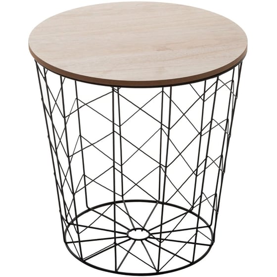 Τραπεζάκι Σαλονιού Aria Trade από Ξύλο 39.5x41x38 cm - Καφέ/Μαύρο image 0