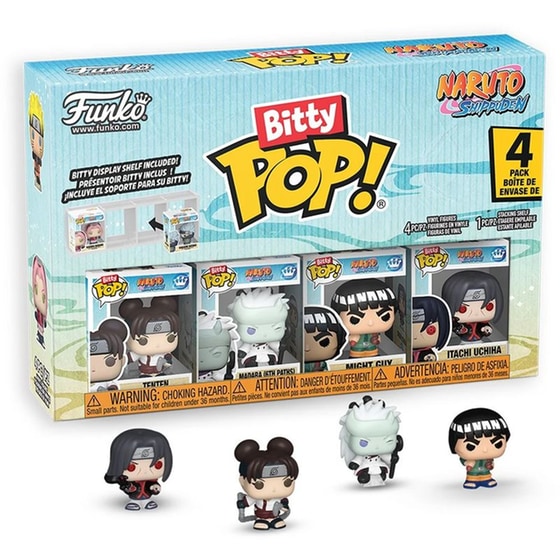 Funko Bitty Pop! 4-Pack: Naruto Shippuden - Tenten, Madara, Might Guy, Itachi Uchiha Vinyl Figures image 0