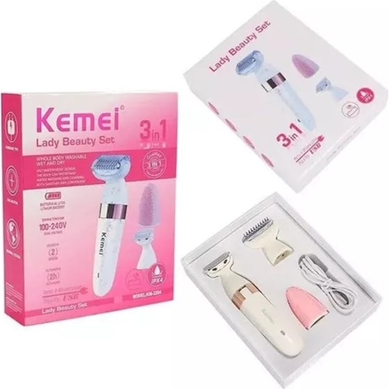 Αποτριχωτική Μηχανή ΚΕΜΕΙ KM-3204 Epilator Για Πρόσωπο & Σώμα Λευκό image 3