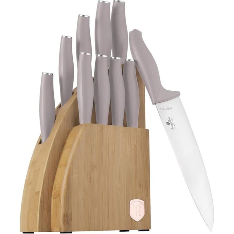 BERLINGER HAUS Σετ Μαχαίρια Berlinger Haus Taupe Collection από Ανοξείδωτο Ατσάλι με Βάση από Μπαμπού 10 Τμχ