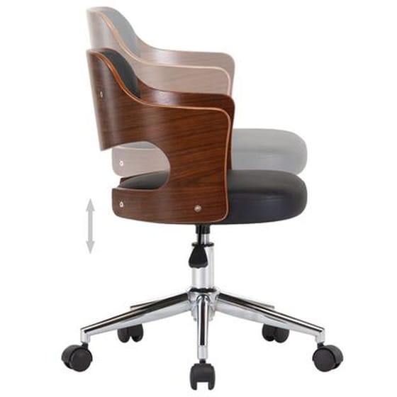 Καρέκλες Τραπεζαρίας Vidaxl Περιστρεφόμενες Ξύλο/Συνθετικό Δέρμα 4 Τμχ - Μαύρες image 3