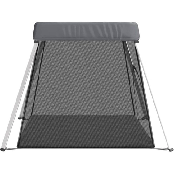 Παρκοκρέβατο VidaXL με Στρώμα & Δίχτυ Γκρι image 3