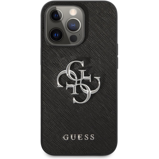 Θήκη Apple iPhone 13 Pro - Guess 4g Logo Collection Hard Case PU Leather - Μαύρo image 0