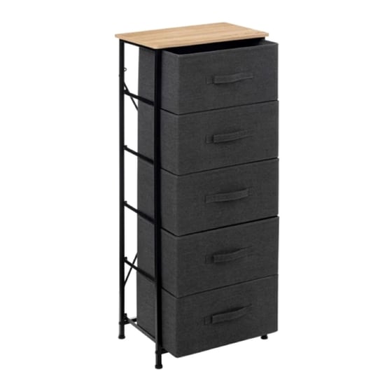 Συρταριέρα 5five Simply Smart 193571 από Ατσάλι/Ύφασμα 45x30x114 cm - Σκούρο Γκρι image 1