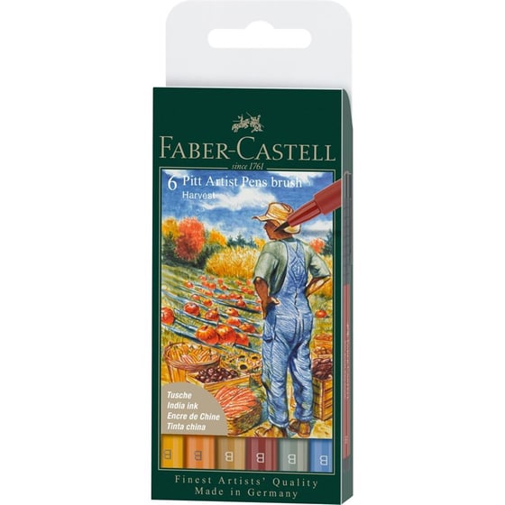 Μαρκαδόροι Faber Castell Σετ Ζωφραφικής&nbsp;Pitt&nbsp;Arist&nbsp;Pen&nbsp;Harvest 6 Τεμάχια image 0