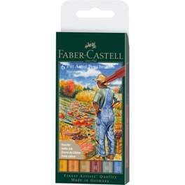 Μαρκαδόροι Faber Castell Σετ Ζωφραφικής Pitt Arist Pen Harvest 6 Τεμάχια
