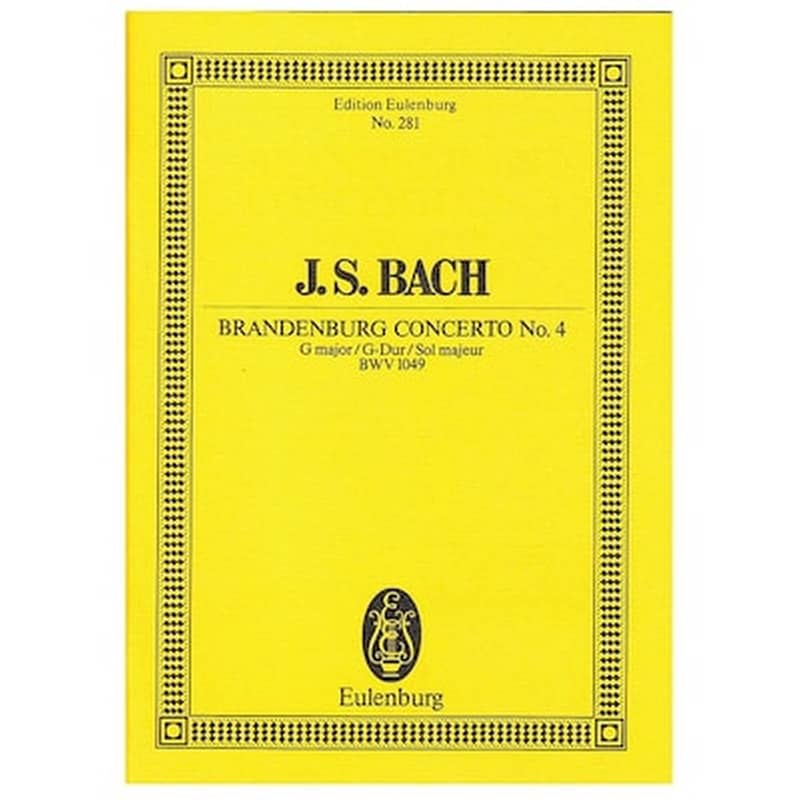 EDITIONS EULENBURG Βιβλίο Για Σύνολα Editions Eulenburg Bach - Brandenburg Concerto In G Major Nr.4 Bwv1049 [pocket Score]