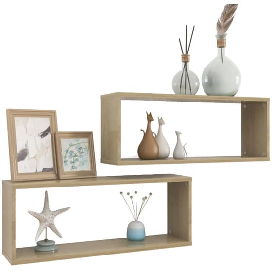 Ράφια Τοίχου VidaXL από Μοριοσανίδα 60x15x23 cm 2 Τμχ  -  Μπεζ image 7