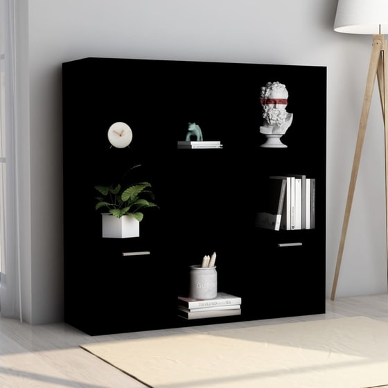 Βιβλιοθήκη VidaXL από Μοριοσανίδα  98x30x98 cm - Μαύρο image 6