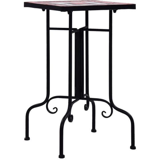 Τραπέζι Εξωτερικού Χώρου Βοηθητικό VidaXL από Σίδηρο 35x35x56 cm - Τερακότα/Λευκό image 2