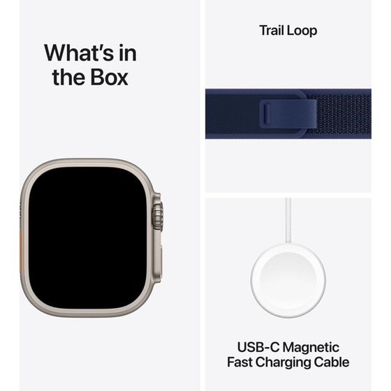 Apple Watch Ultra 2 GPS + Cellular 49mm Natural Titanium Case with Blue Trail Loop - S/M image 8