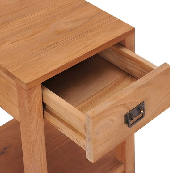 Κομοδίνο Vidaxl Από Μασίφ Ξύλο Teak 35x35x50 cm - Καφέ image 3