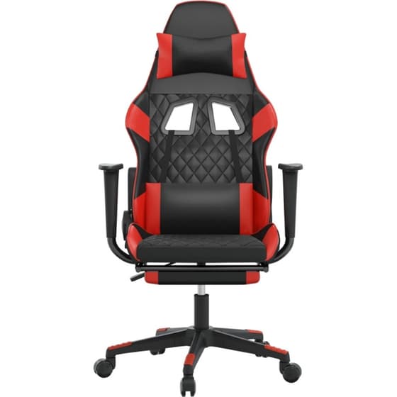 Καρέκλα Gaming VIDAXL 3143765 με Υποπόδιο από Τεχνητό Δέρμα - Μαύρο image 1