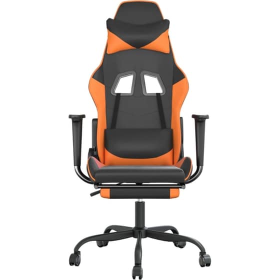 Καρέκλα Gaming VIDAXL 3143659 με Υποπόδιο από Τεχνητό Δέρμα - Μαύρο / Πορτοκαλί image 1