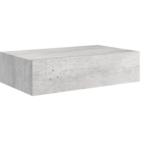 Ράφια Τοίχου VidaXL με Συρτάρι από MDF 40x23.5x10 cm 2 Τμχ - Γκρι image 2