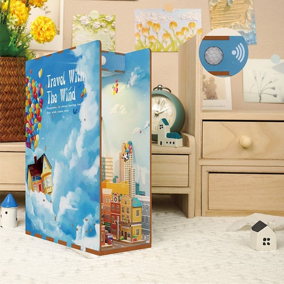 DIY 3D Puzzle Book Nook Kit Βιβλιοστάτης - Travel With The Wind image 6