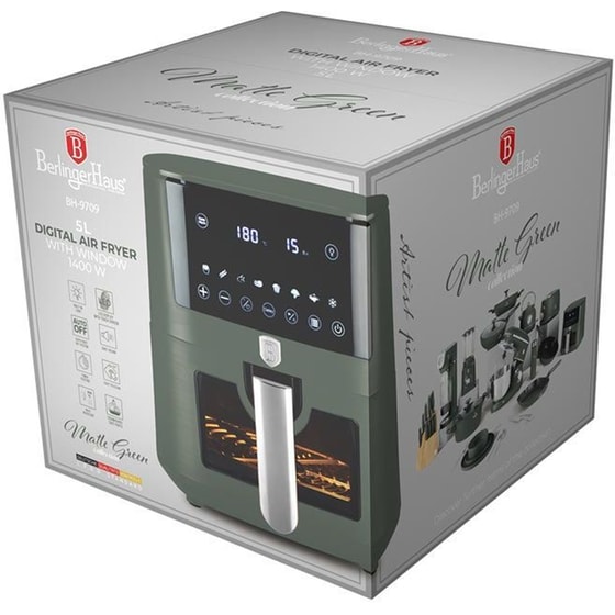 BERLINGER HAUS BH-9709 με Αποσπώμενο Κάδο 1400 W 5 L Πράσινο Φριτέζα Αέρος image 2
