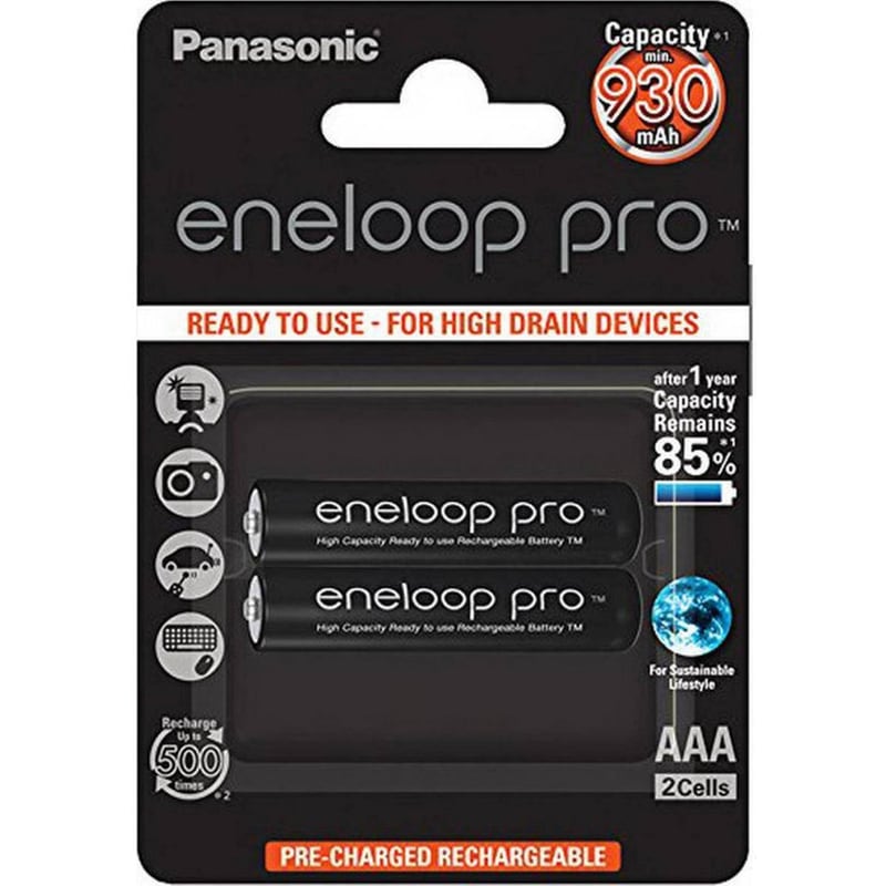 Επαναφορτιζόμενες Μπαταρίες Panasonic AAA 1.2 V 2 τεμάχια