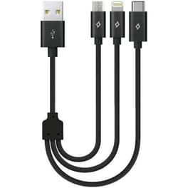 Καλώδιο Φόρτισης TTEC AlumiCable Mini Trio USB-A to USB-C / Lightning / micro USB 0.3m - Μαύρο