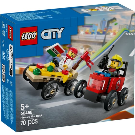 LEGO® City Pizza vs. Fire Truck Race Car Pack (60458) image 0