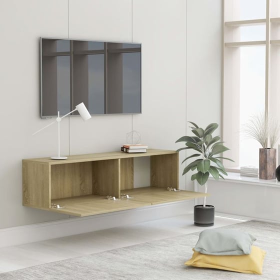 Έπιπλο Τηλεόρασης VidaXL Μοριοσανίδα Δρυς 120x30x30cm - Μπεζ image 1