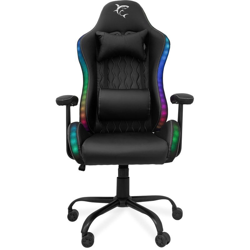 WHITE SHARK Καρέκλα Gaming White Shark Indianapolis από Τεχνητό Δέρμα - Μαύρη