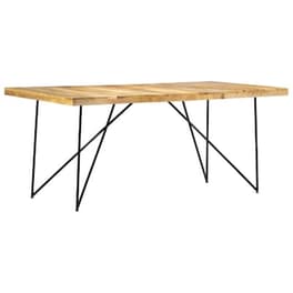 Τραπεζαρία Vidaxl από Μασίφ Ξύλο Μάνγκο 180x90x76 cm - Μαύρο/Καφέ