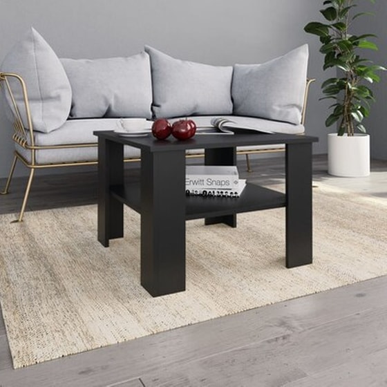 Τραπεζάκι Σαλονιού VidaXL από Μοριοσανίδα 60x60x42cm - Μαύρο image 1