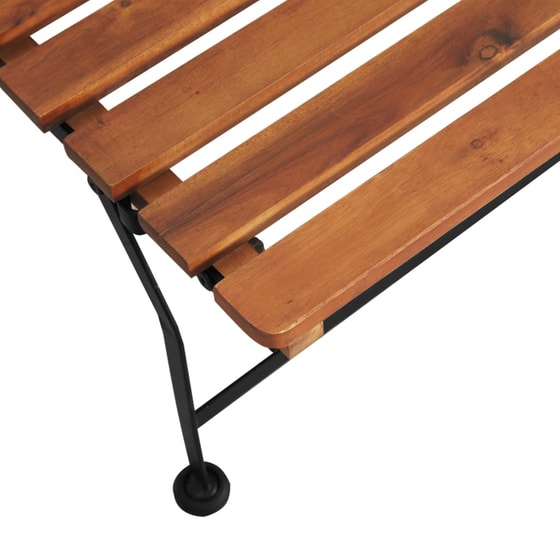 Ξαπλώστρα VidaXL από Μασίφ Ξύλο Ακακίας 58x160x100 cm - Καφέ/Μαύρη image 4
