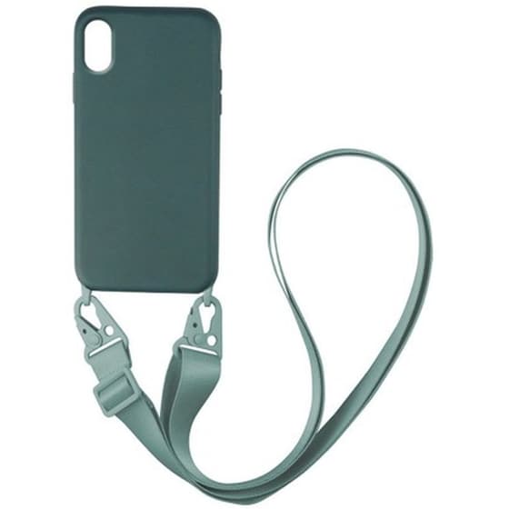 Θήκη Apple iPhone X/ iPhone XS - My Colors Carryhang Liquid Silicone Strap - Πράσινο Σκούρο image 0