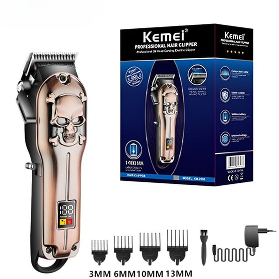 KEMEI KM-2618 Κουρευτική Μηχανή Επαναφορτιζόμενη Καφέ image 1