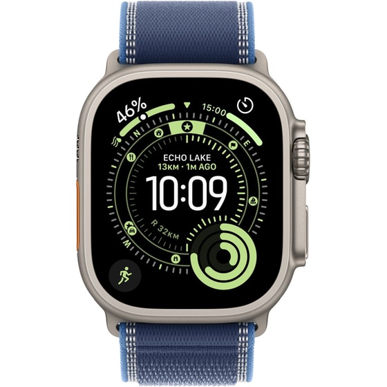 Apple Watch Ultra 3 GPS + Cellular 49mm Natural Titanium Case with Blue/Bright Blue Trail Loop - M/L image 1