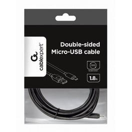 Καλώδιο Cablexpert Double-sided Micro-USB σε USB-A Male 18m - Μαύρο