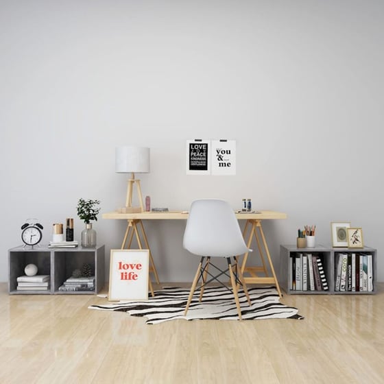 Έπιπλα Τηλεόρασης Vidaxl από Μοριοσανίδα 4 Τμχ 37x35x37cm - Γκρι image 2