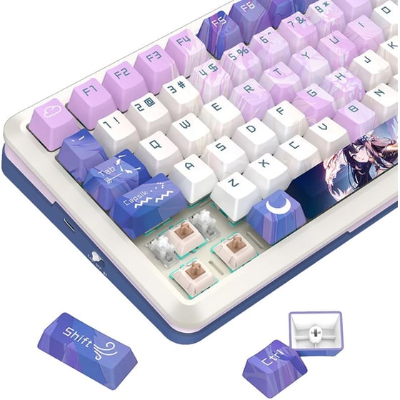 Redragon K708AK Gaming Μηχανικό Ασύρματο 2.4 GHz/Bluetooth Πληκτρολόγιο RGB Πολύχρωμο (US) image 2