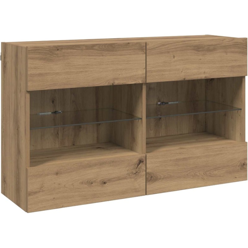Έπιπλο Τηλεόρασης VidaXL Επιτοίχιο με LED 98,5 x 30 x 60,5 cm - Artisan Δρυς