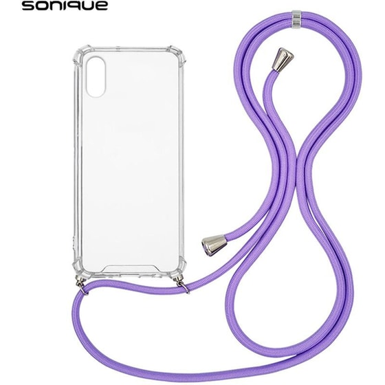 Θήκη Apple iPhone XR - Sonique με Κορδόνι Armor Clear - Λιλά image 0