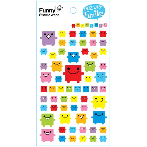 Αυτοκόλλητα Funny Stickers Square Smile image 0