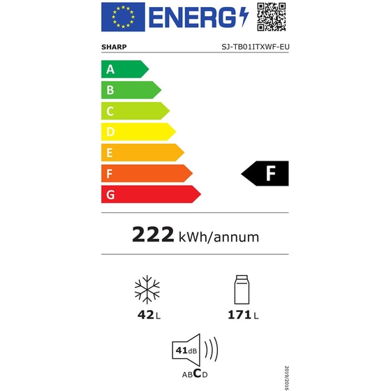 Δίπορτο Ψυγείο SHARP SJ-TB01ITXWF 213 Lt Λευκό image 1