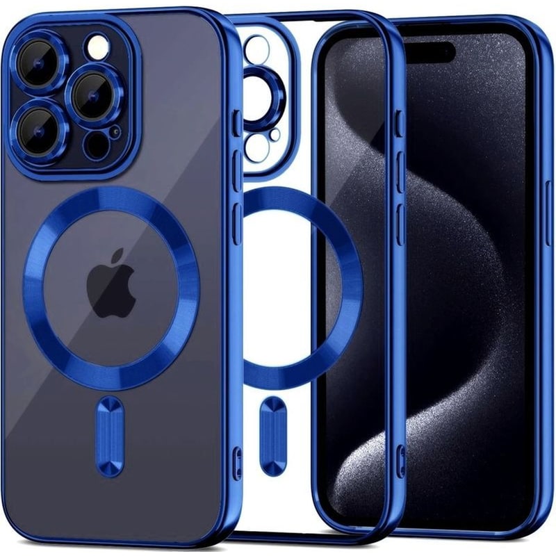 Θήκη Apple iPhone 15 Pro - Tech-protect Magshine Magsafe με Πλαίσιο Κάμερας - Μπλε