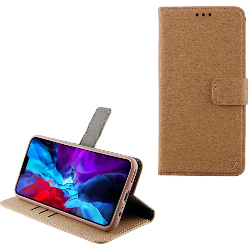 Θήκη Apple iPhone 12/iPhone 12 Pro - Volte-tel Allure Magnet Book Stand Clip - Gold